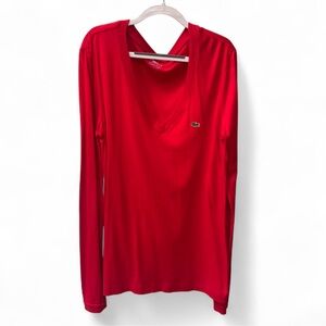 Lacoste red V-neck long sleeve